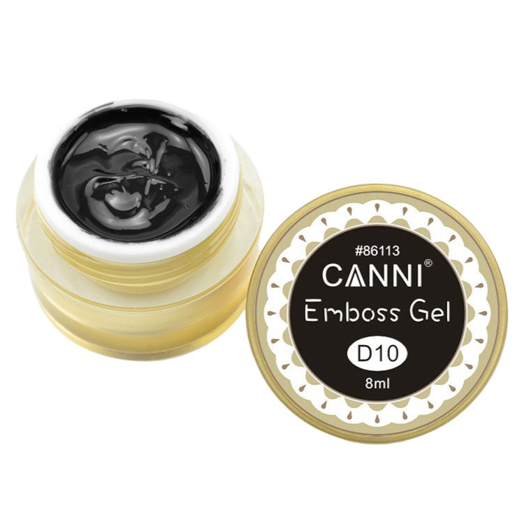 Гель-паста Canni 3D Emboss Gel D10 черный 8 мл - фото 1