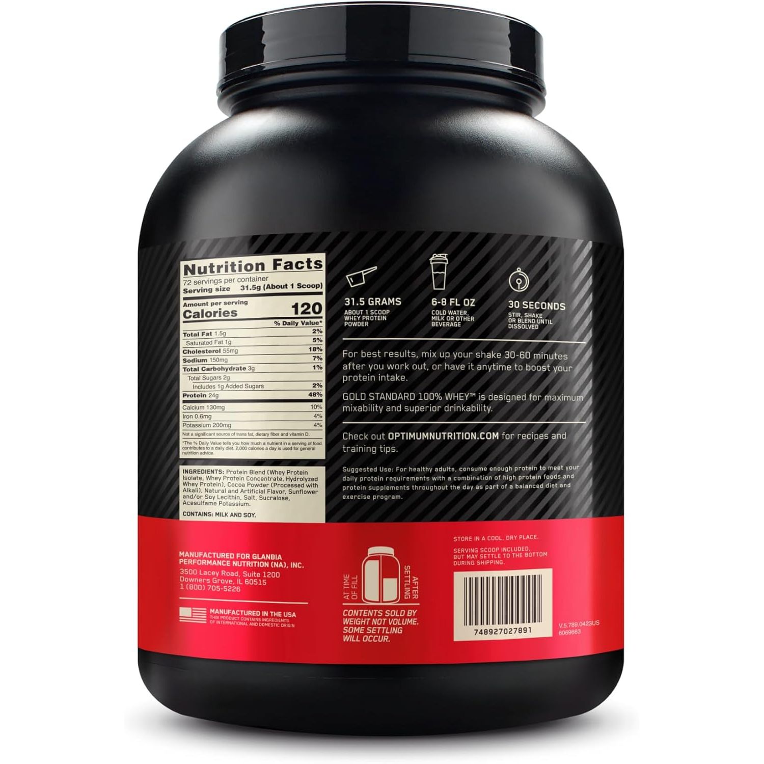 Сывороточный протеин Optimum Nutrition Whey Gold Standard Rocky road 2.27 кг - фото 2