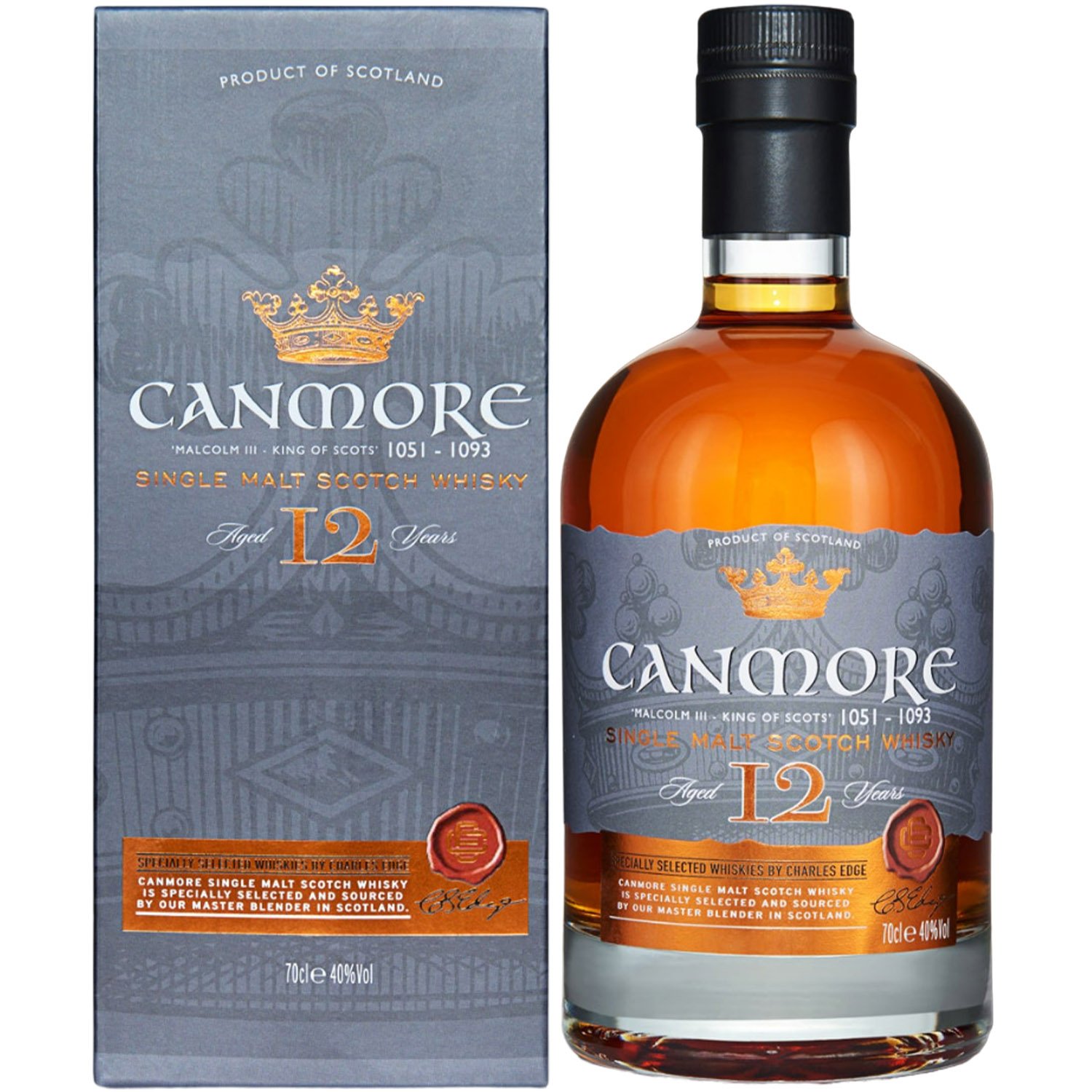 Віскі Canmore 12 yo Single Malt Scotch Whisky 40% 0.7 л у подарунковій упаковці - фото 1