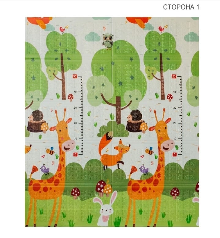 Дитячий двосторонній складаний килимок Poppet Весела жирафа і Загадковий ліс, 150х180 см (PP009-150) - фото 2