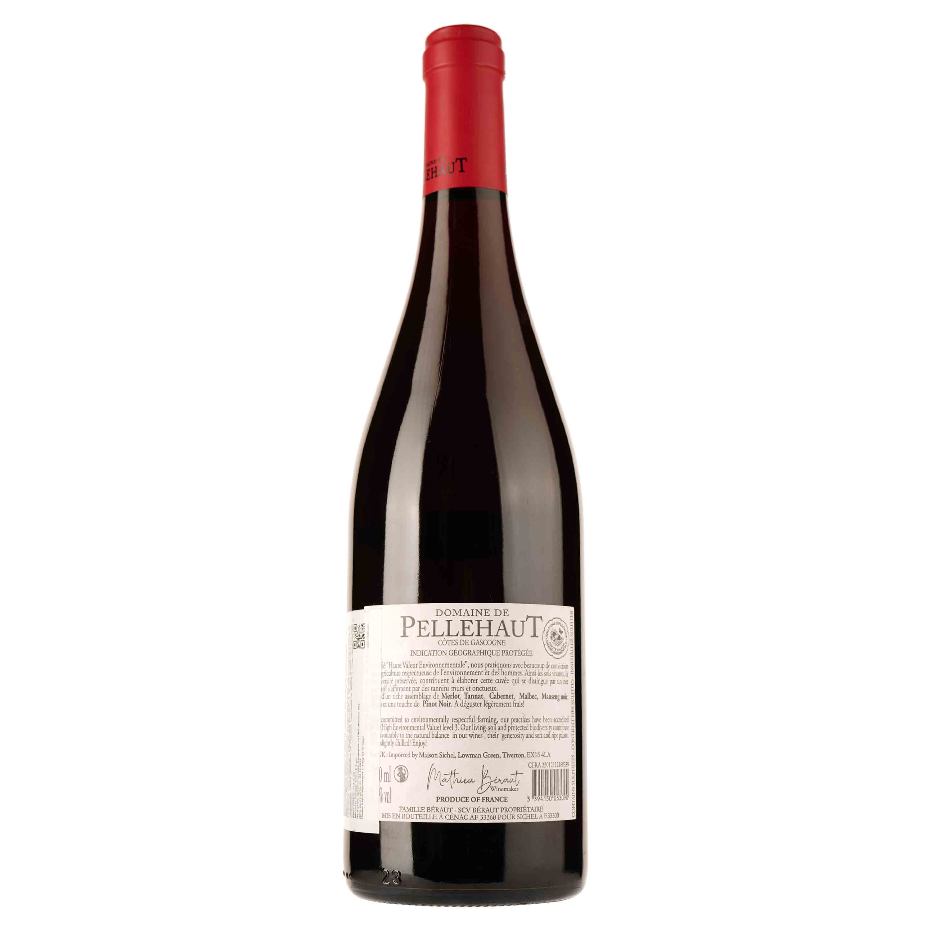 Вино Domaine de Pellehaut Harmonie Rouge Cotes de Gascogne 2022 IGP, красное, сухое, 0,75 л - фото 2