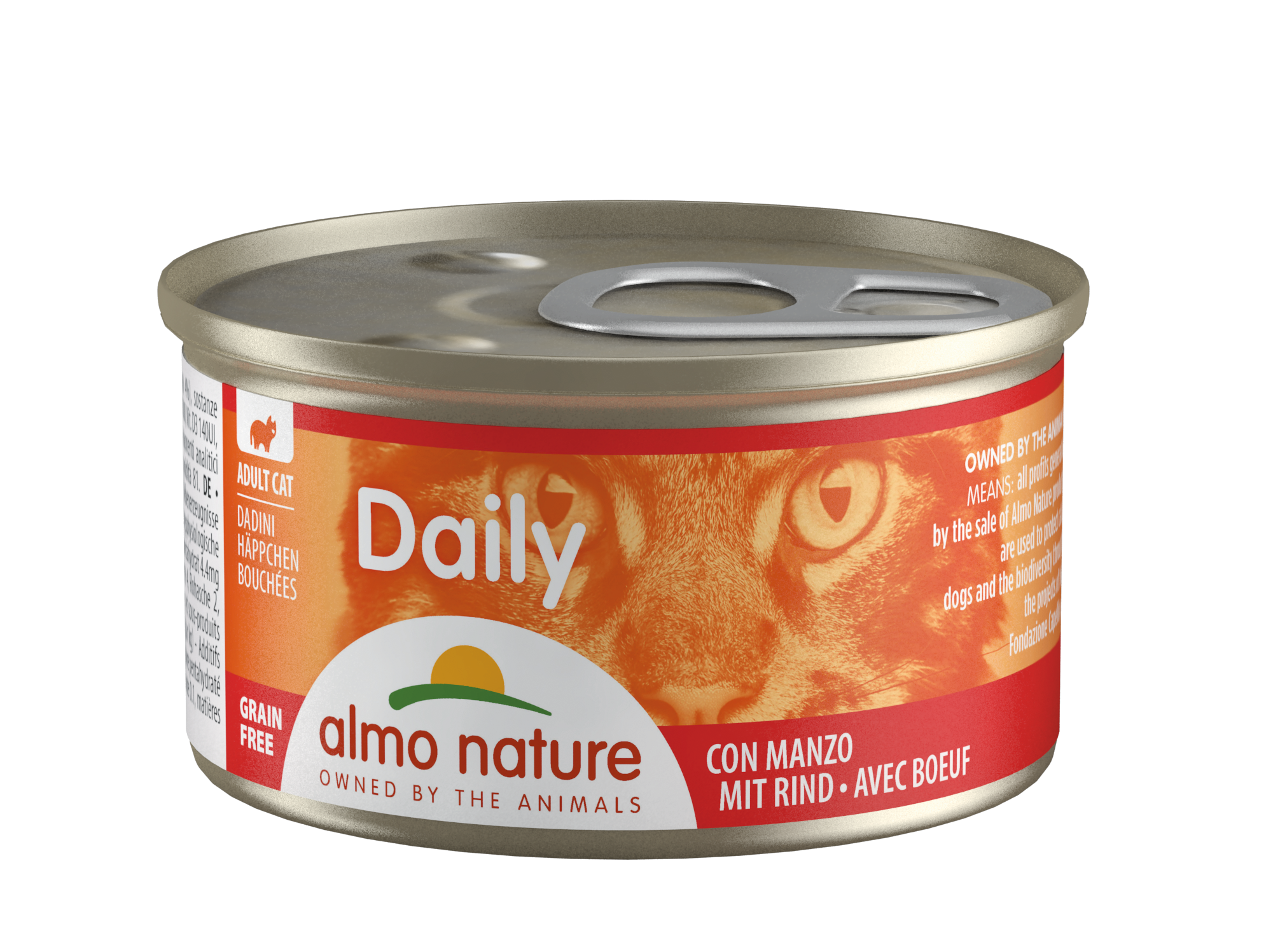 Вологий корм для котів Almo Nature Daily Menu Cat, шматочки в соусі з яловичиною, 85 г - фото 1