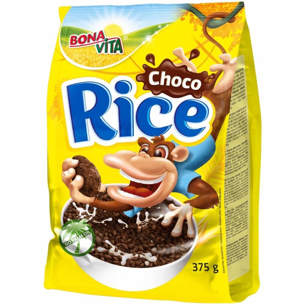 Сухой завтрак Bona Vita воздушный рис шоколадный 375 г - фото 1