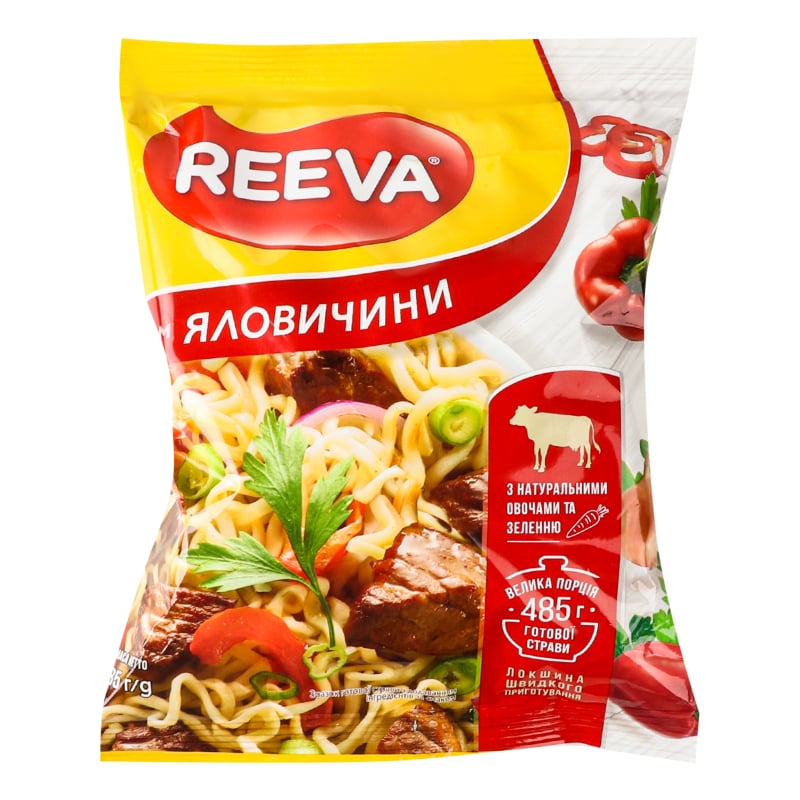 Лапша Reeva быстрого приготовления со вкусом говядины 85 г (918659) - фото 1