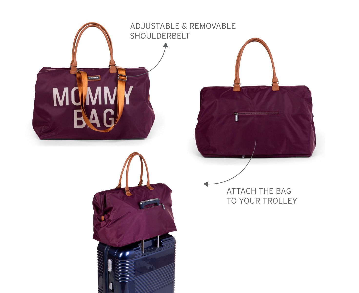 Сумка Childhome Mommy bag, баклажан (CWMBBAU) - фото 5