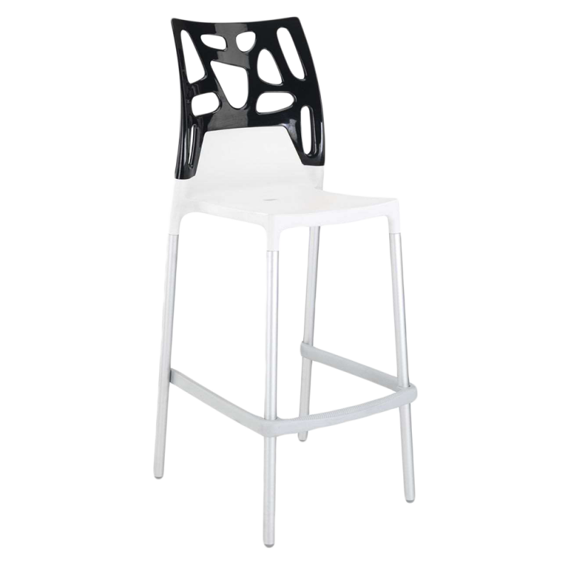 Барный стул Papatya Ego-Rock, белый с черным (431927) - фото 1