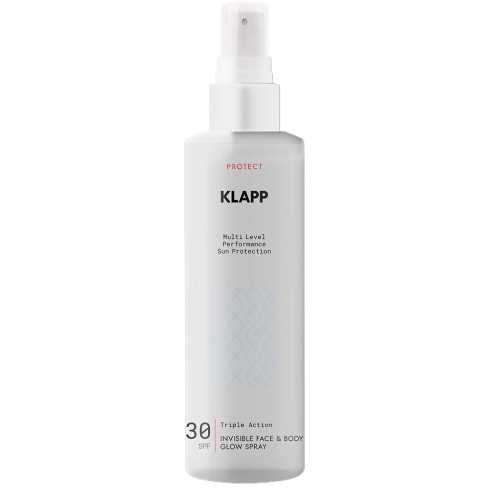 Спрей для засмаги Klapp Multi Level Performance Sun Protection Invisible Face & Body Glow Spray SPF30 з блиском 200 мл - фото 1