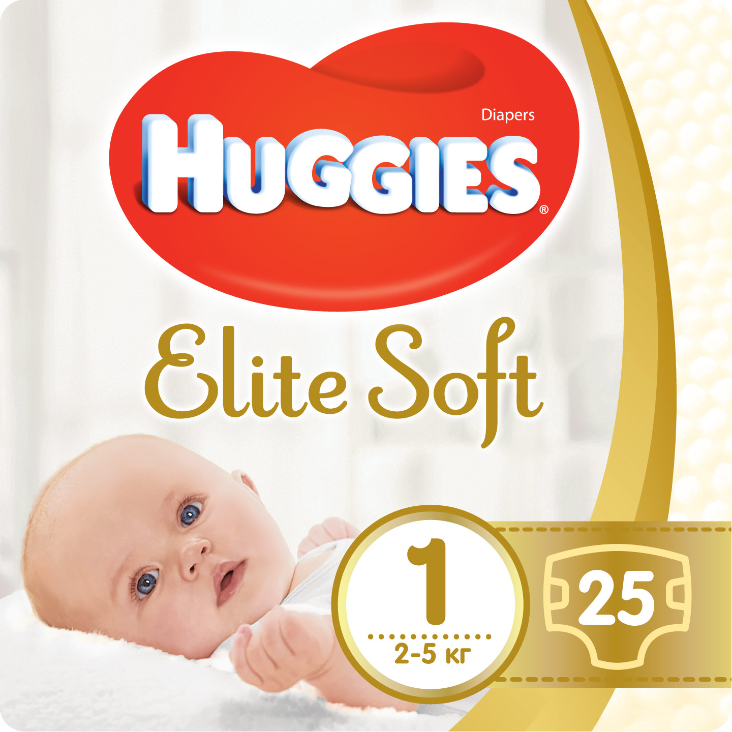 Підгузки Huggies Elite Soft 1 (3-5кг), 25 шт. - фото 1