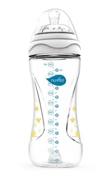 Пляшечка для годування Nuvita Mimic, антиколікова, 330 мл, білий (NV6050White) - фото 1