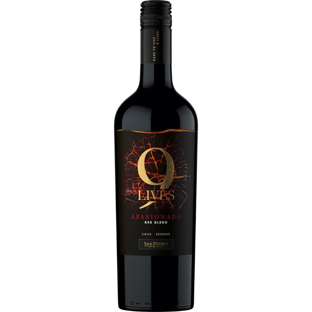 Вино Gato Negro Apasionado Reserve 9 жизней, красное, сухое, 13,8%, 0,75 л - фото 1
