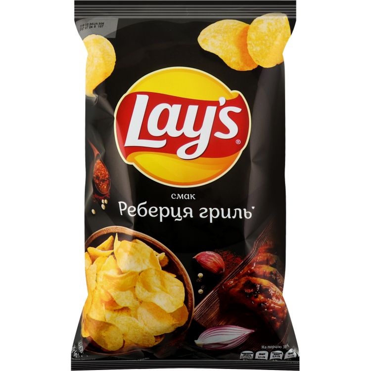 Чипсы Lay's со вкусом ребрышки гриль 120 г (948606) - фото 1