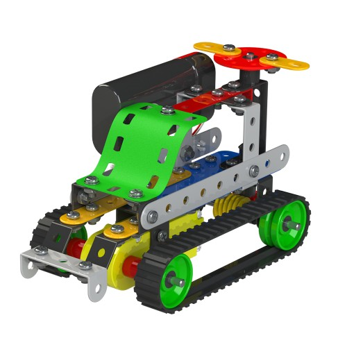 Конструктор Zephyr Robotix-2 металлический с электромотором в кейсе 166 элементов 8 моделей - фото 5