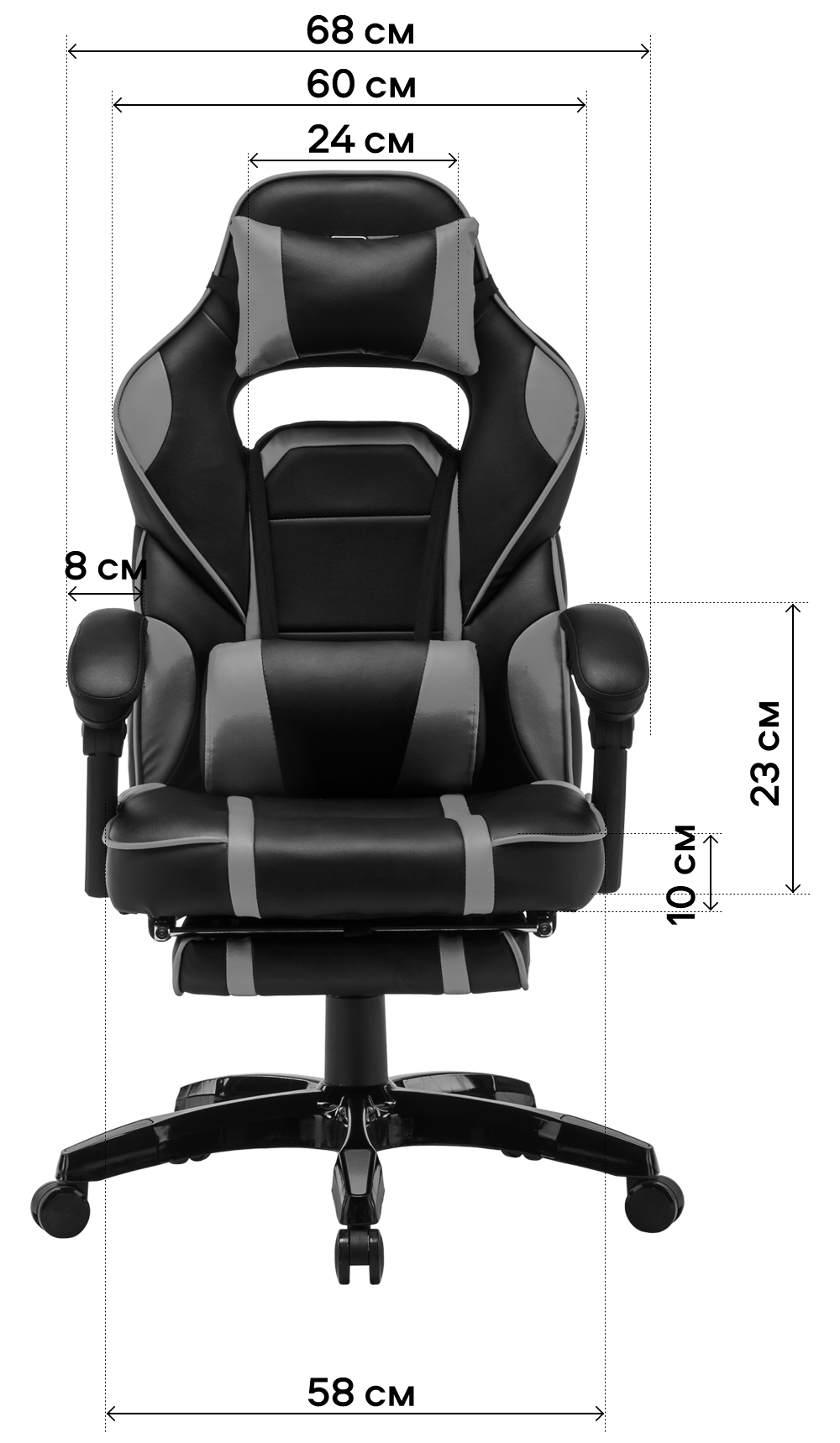 Геймерське крісло GT Racer сіре з чорним (X-2749-1 Fabric Gray/Black Suede) - фото 11