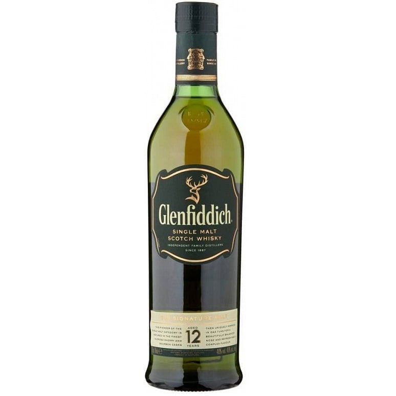 Виски Glenfiddich Single Malt Scotch, 12 лет, 40%, 1 л - фото 1