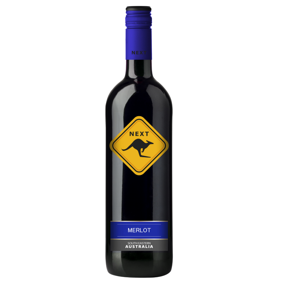 Вино Next Kangaroo Merlot, червоне, сухе, 13,5%, 0,75 л - фото 1