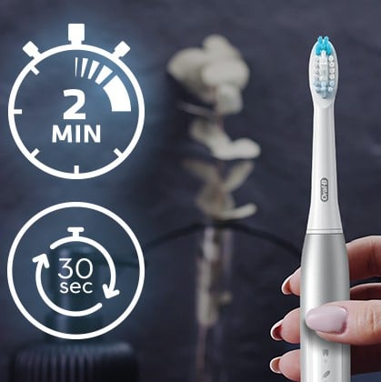 Електрична звукова зубна щітка Oral-B Pulsonic Slim Luxe 4500 + футляр, срібло - фото 6