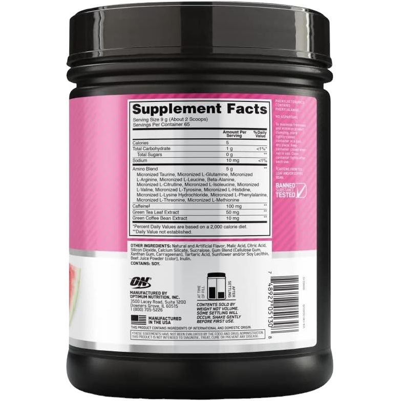 Аминокислотный комплекс Optimum Nutrition Essential Amino Energy Watermelon 585 г - фото 2