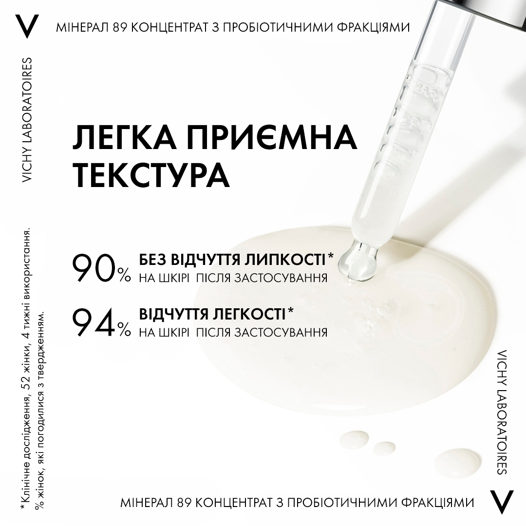 Концентрат для відновлення та захисту шкіри обличчя Vichy Mineral 89 Probiotic Fractions Concentrate, з пробіотичними фракціями, 30 мл (MB419000) - фото 4