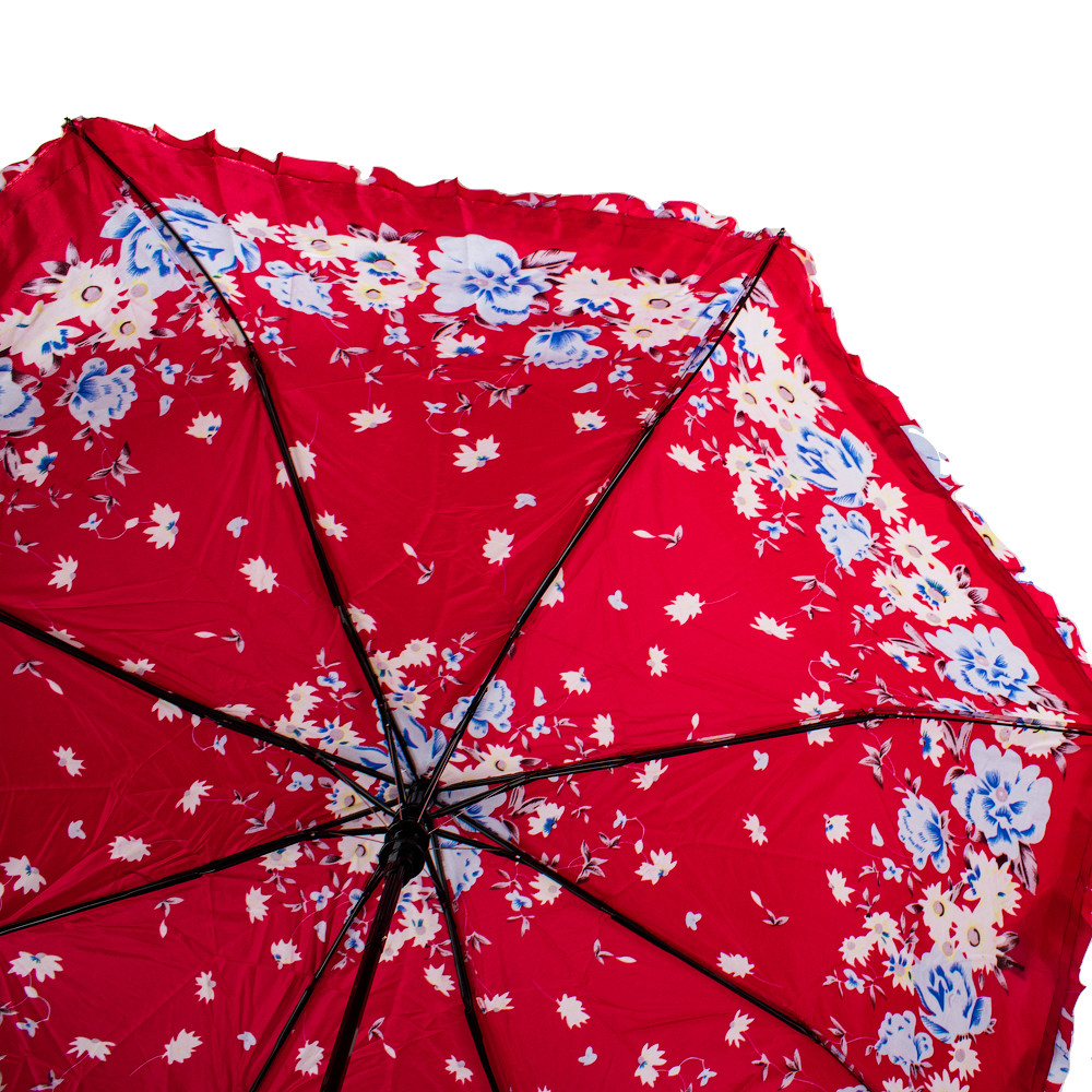 Женский складной зонтик полуавтомат Eterno 98 см красный - фото 3