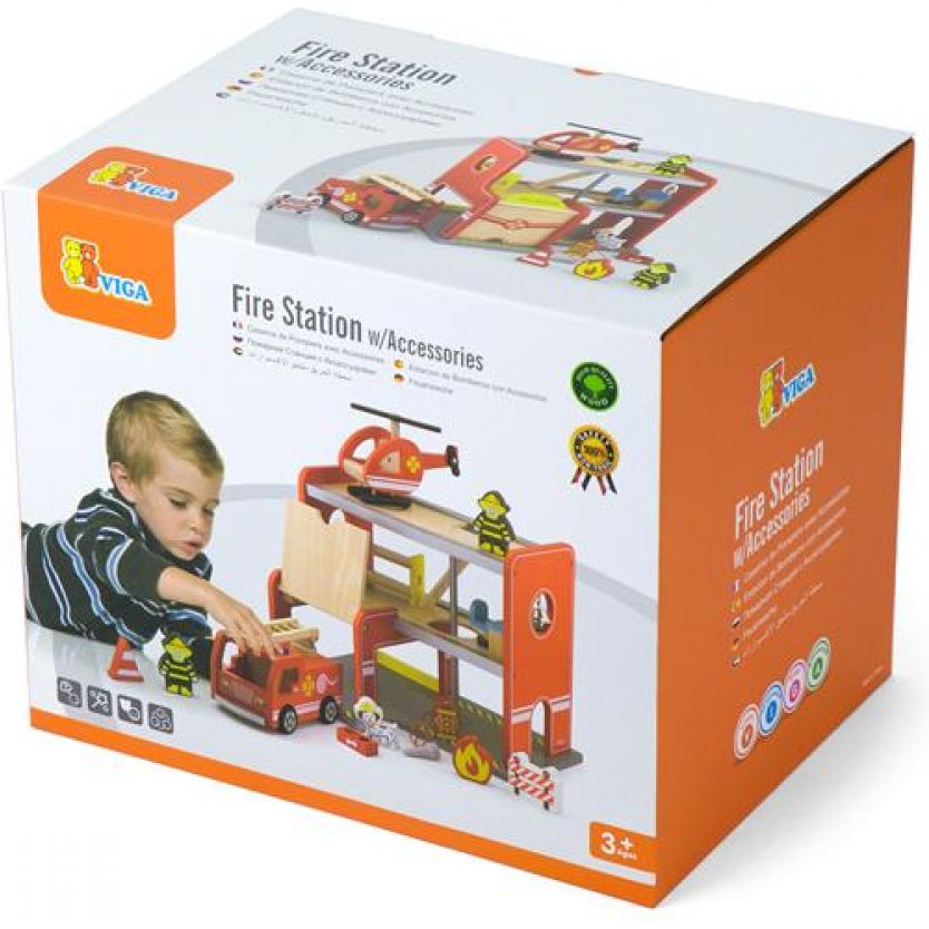Деревянный игровой набор Viga Toys Пожарная станция (50828) - фото 5