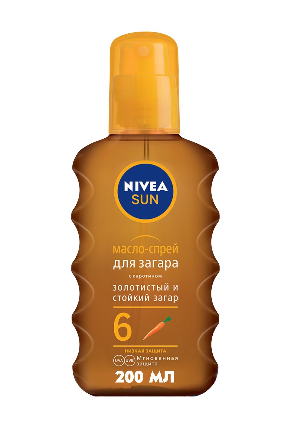 Масло-спрей для засмаги Nivea Sun з каротином, SPF 6, 200 мл - фото 1