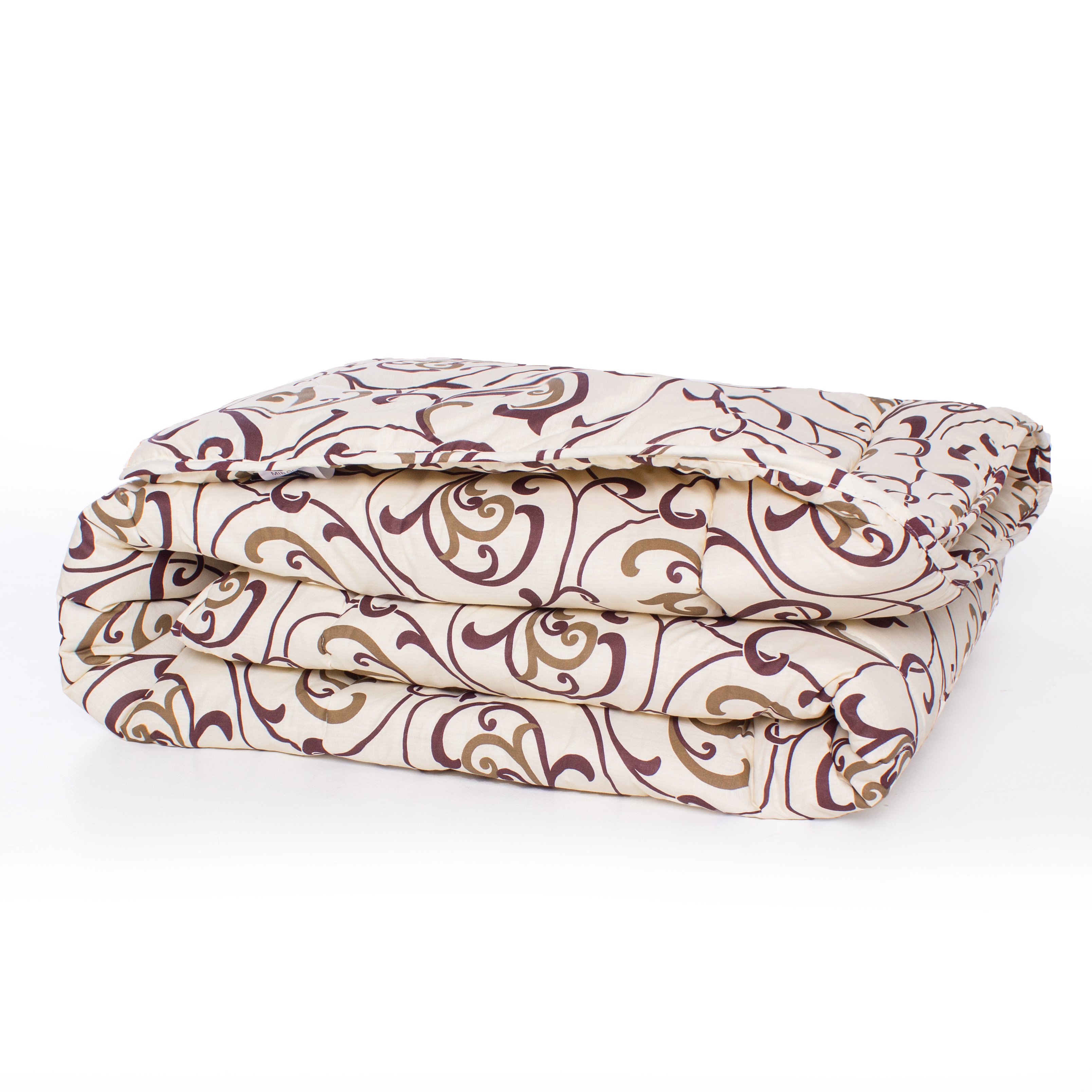 Одеяло шерстяное MirSon №017, демисезонное, 220x240 см, бежевое с узором - фото 2