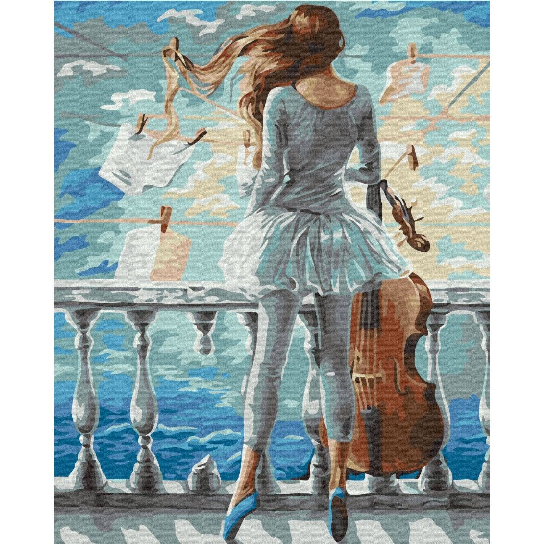 Картина по номерам Музыкальная девочка Brushme 40x50 см разноцветная 000221179 - фото 1
