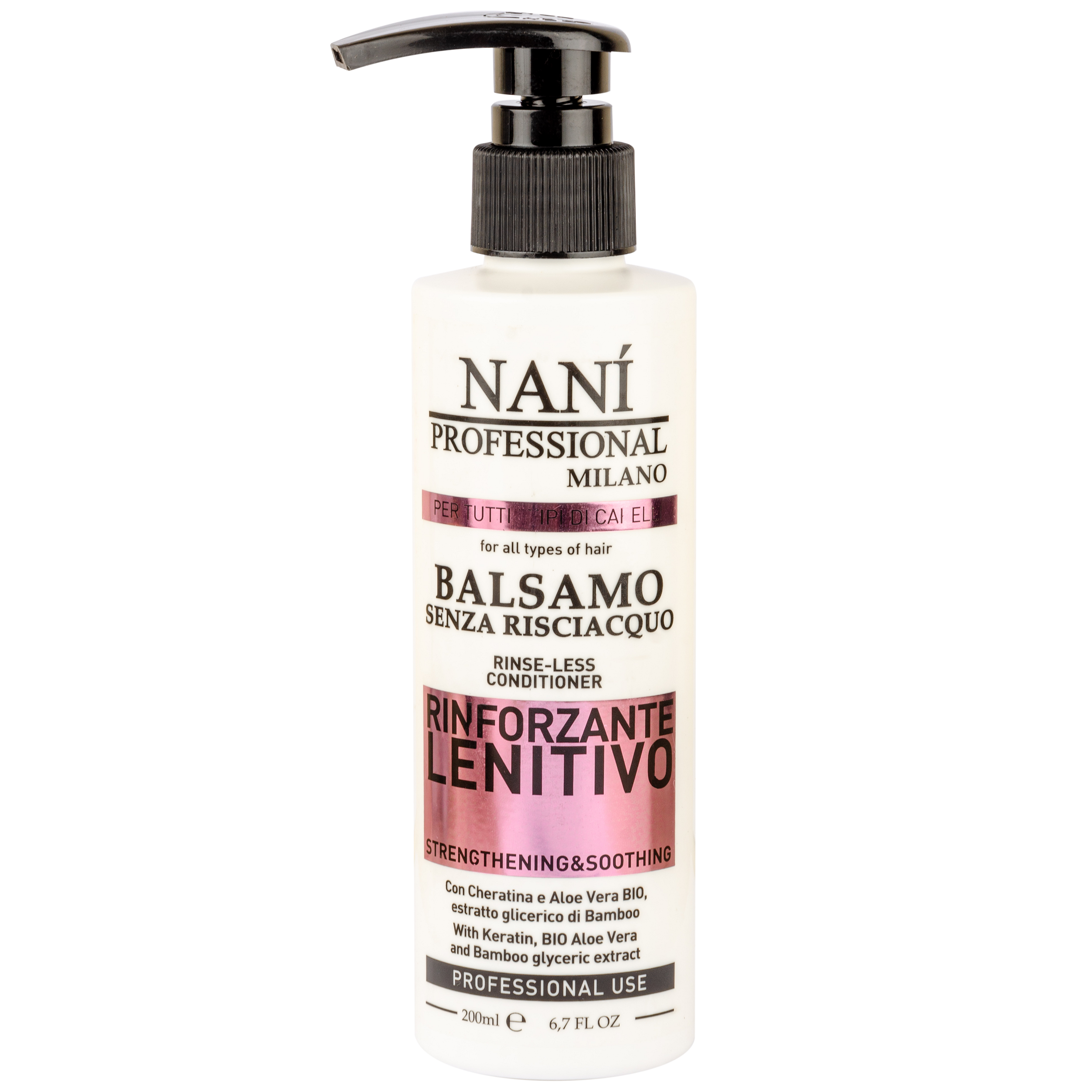 Незмивний Бальзам для волосся Nani Professional Зміцнення та розгладження, 200 мл (NPBCSS200) - фото 1