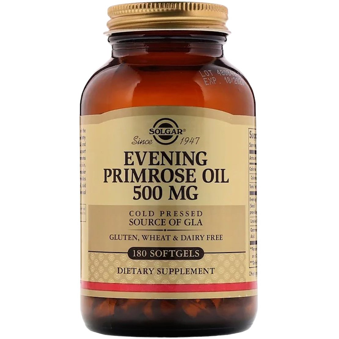 Масло примули вечерней Solgar Evening Primrose Oil 500 мг 180 желатиновых капсул - фото 1