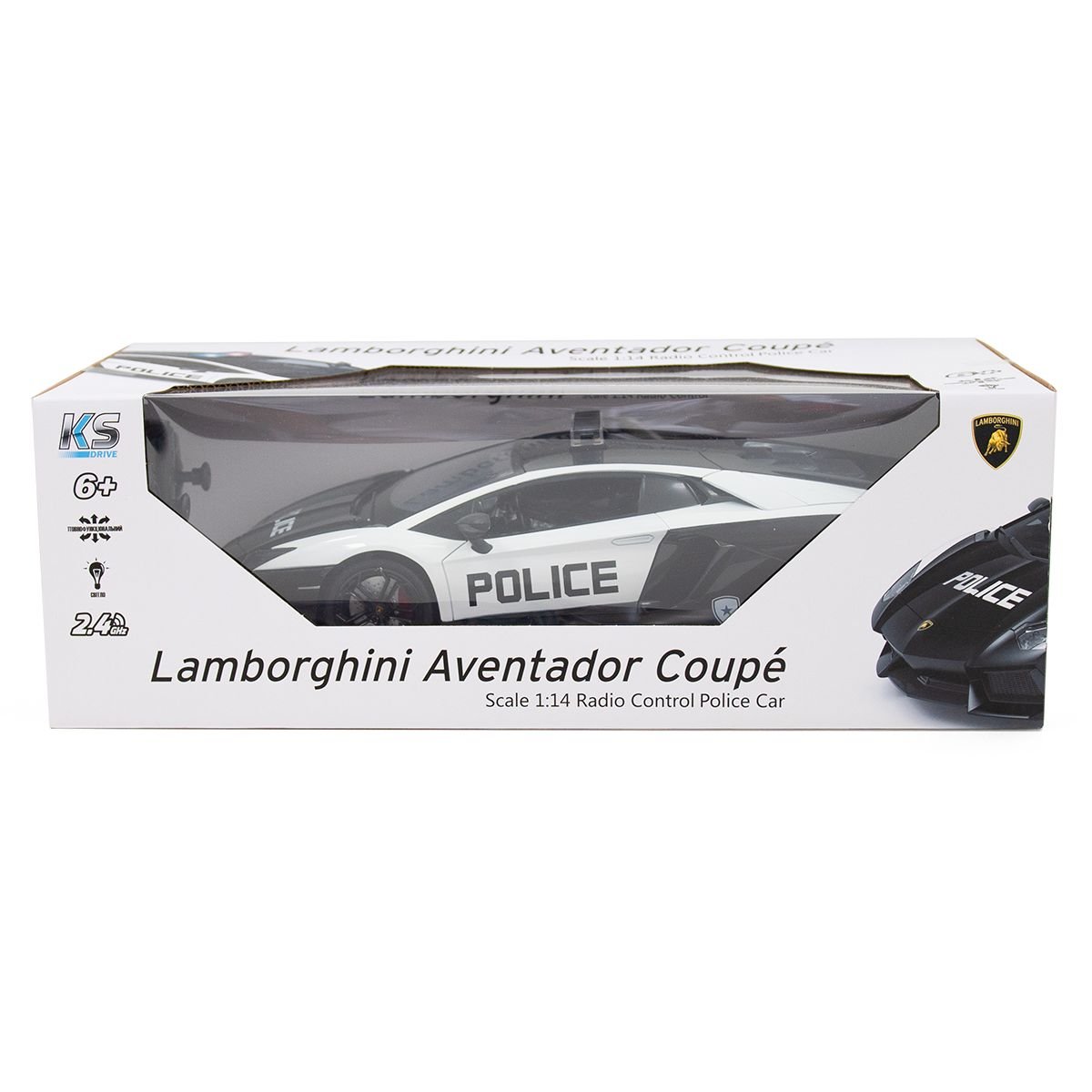 Автомобиль KS Drive на р/у Lamborghini Aventador Police 1:14, 2.4Ghz (114GLPCWB) - фото 9