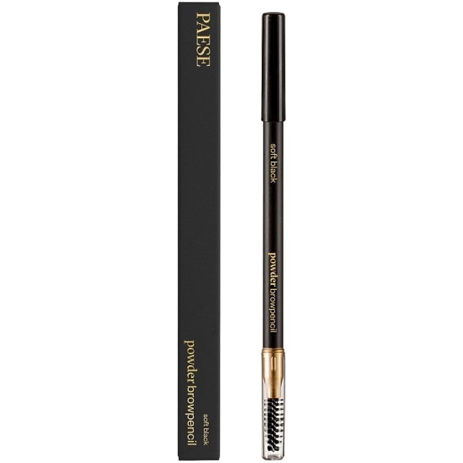 Карандаш для бровей Paese Powder Browpencil Soft Black пудровый 1.19 г - фото 1