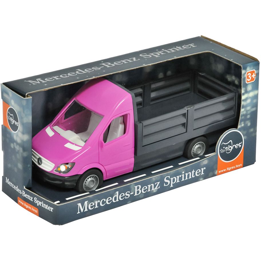 Автомобиль Tigres Mercedes-Benz Sprinter бортовой розовый (39674) - фото 1