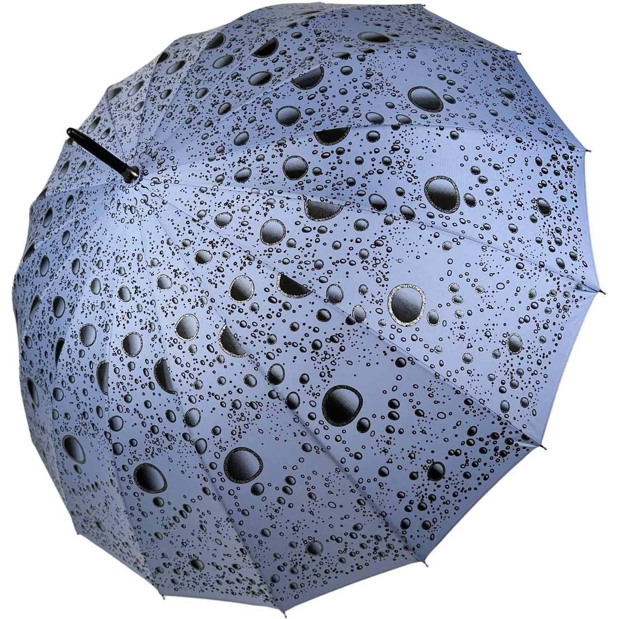 Жіноча парасолька-палиця напівавтомат Toprain 98 см блакитна - фото 1