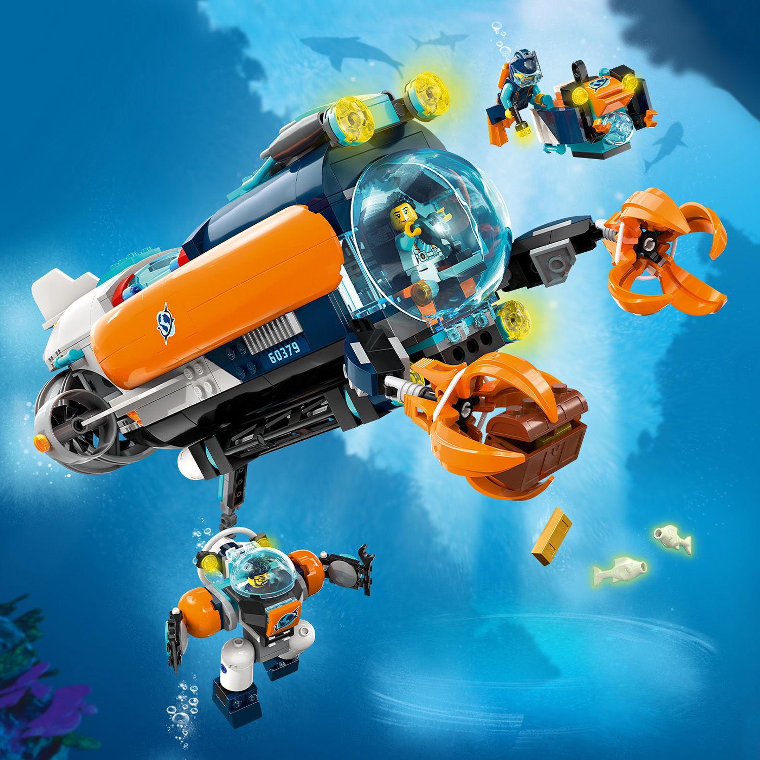 Конструктор LEGO City Глибоководний дослідницький підводний човен, 842 деталі (60379) - фото 8