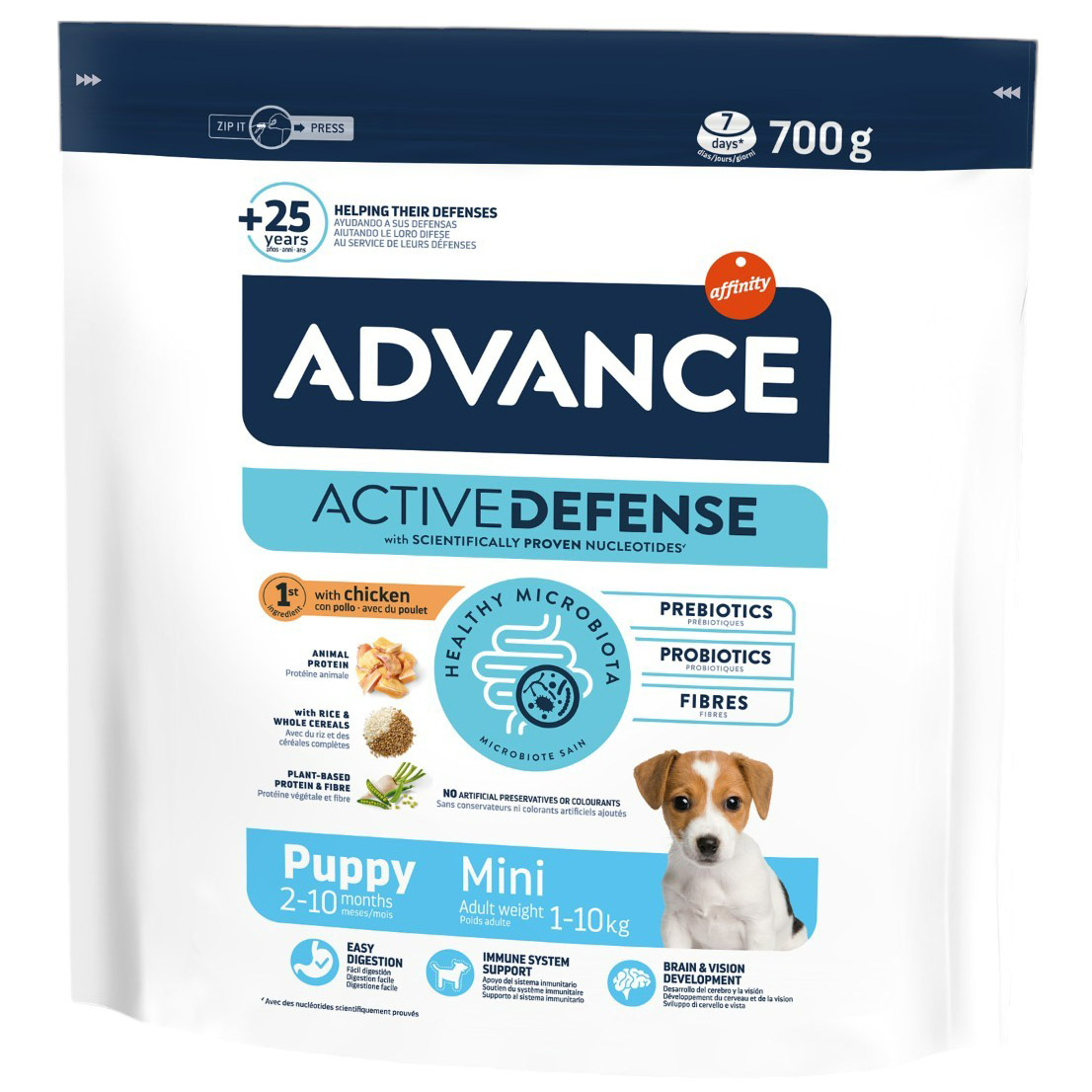 Сухий корм для цуценят маленьких порід Advance Active Defense Puppy Mini з куркою та рисом 700 г - фото 1