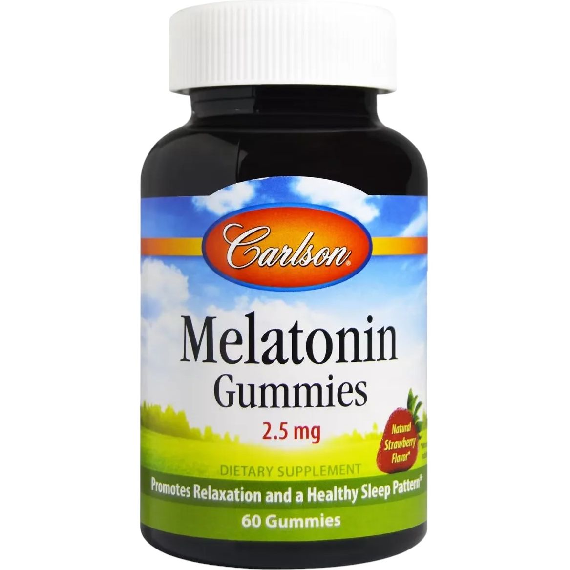 Мелатонин Carlson Melatonin Gummies 2.5 мг вкус клубники 60 жевательных конфет - фото 1