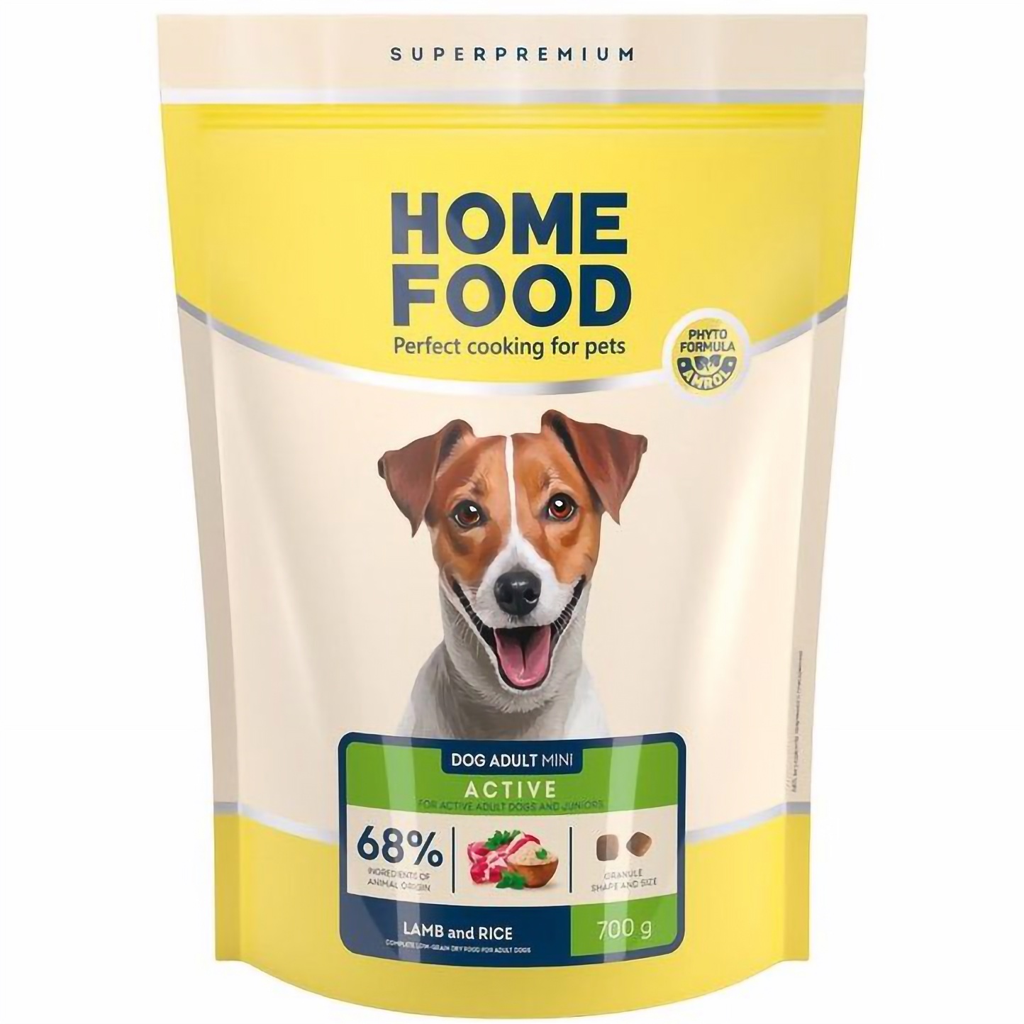 Сухой корм для активных собак и юниоров Home Food Adult Mini мелких пород с ягненком и рисом 700 г - фото 1