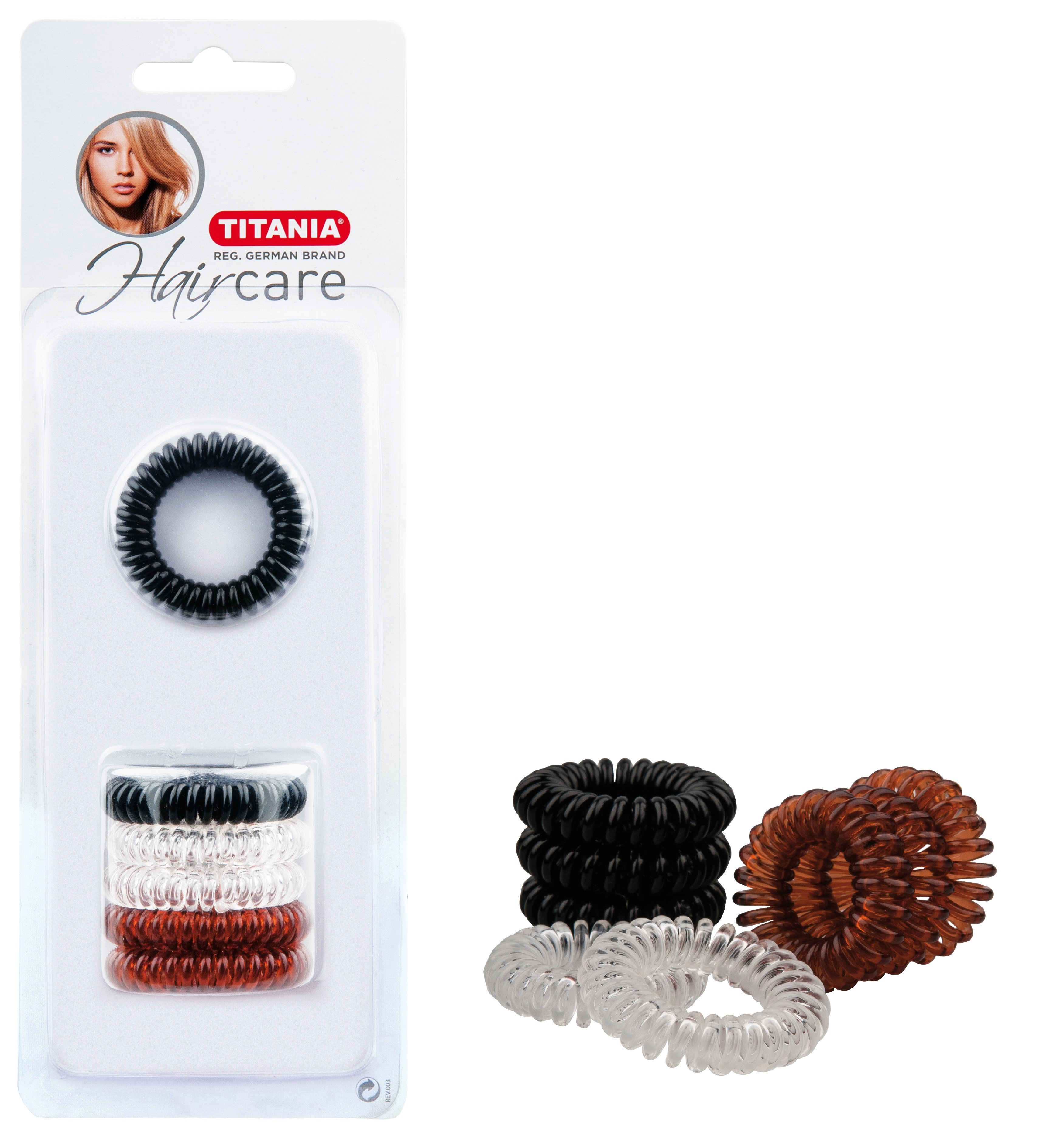Набор резинок для волос Titania Аnti Ziep, черный, коричневый, прозразный, 3 см, 8 шт. (7920 B) - фото 2