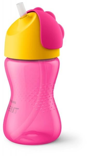 Чашка з трубочкою Philips Avent 12+ міс, рожевий з жовтим, 300 мл (SCF798/02) - фото 2