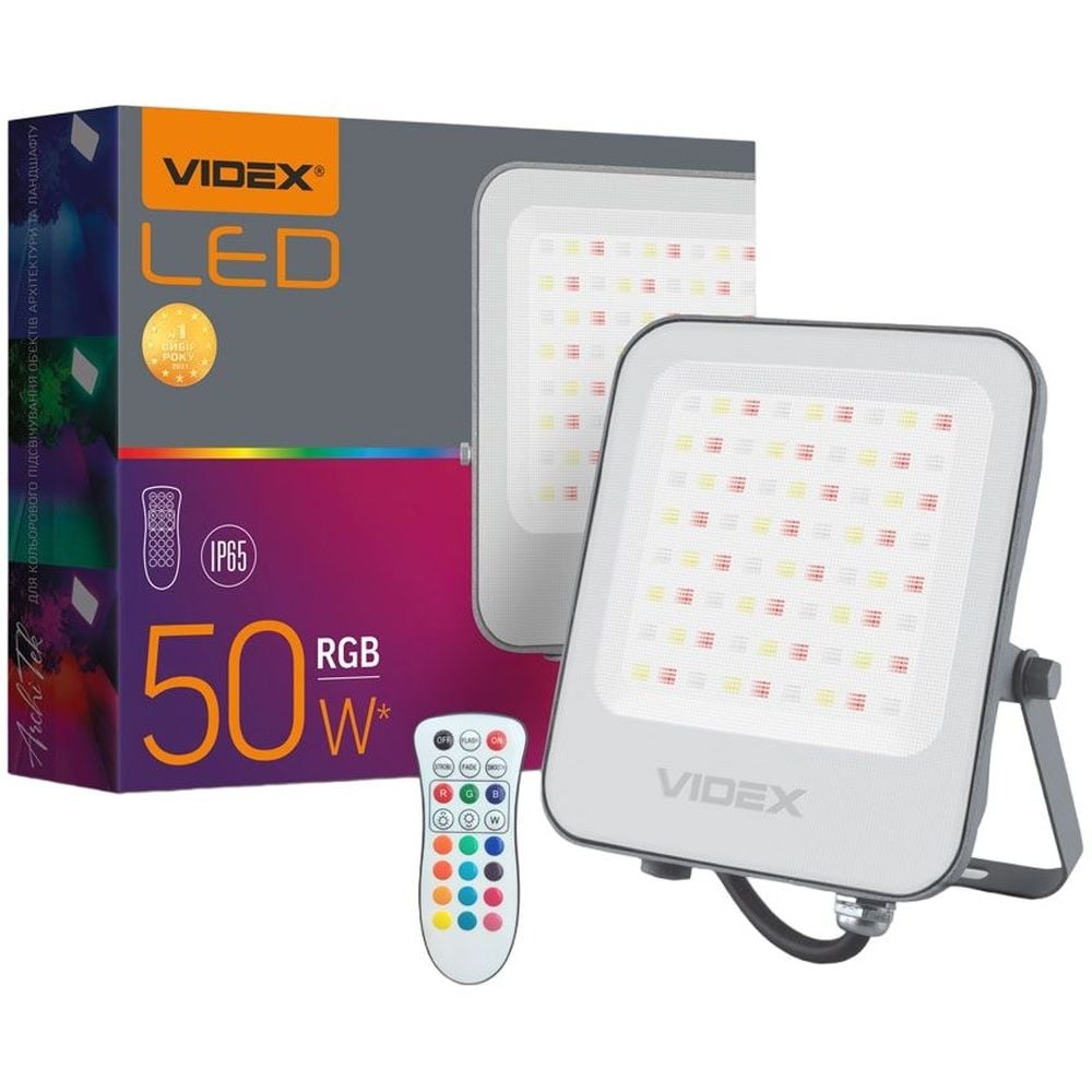 Прожектор Videx LED 50W RGB 220V (VL-F3-50-RGB) - фото 1