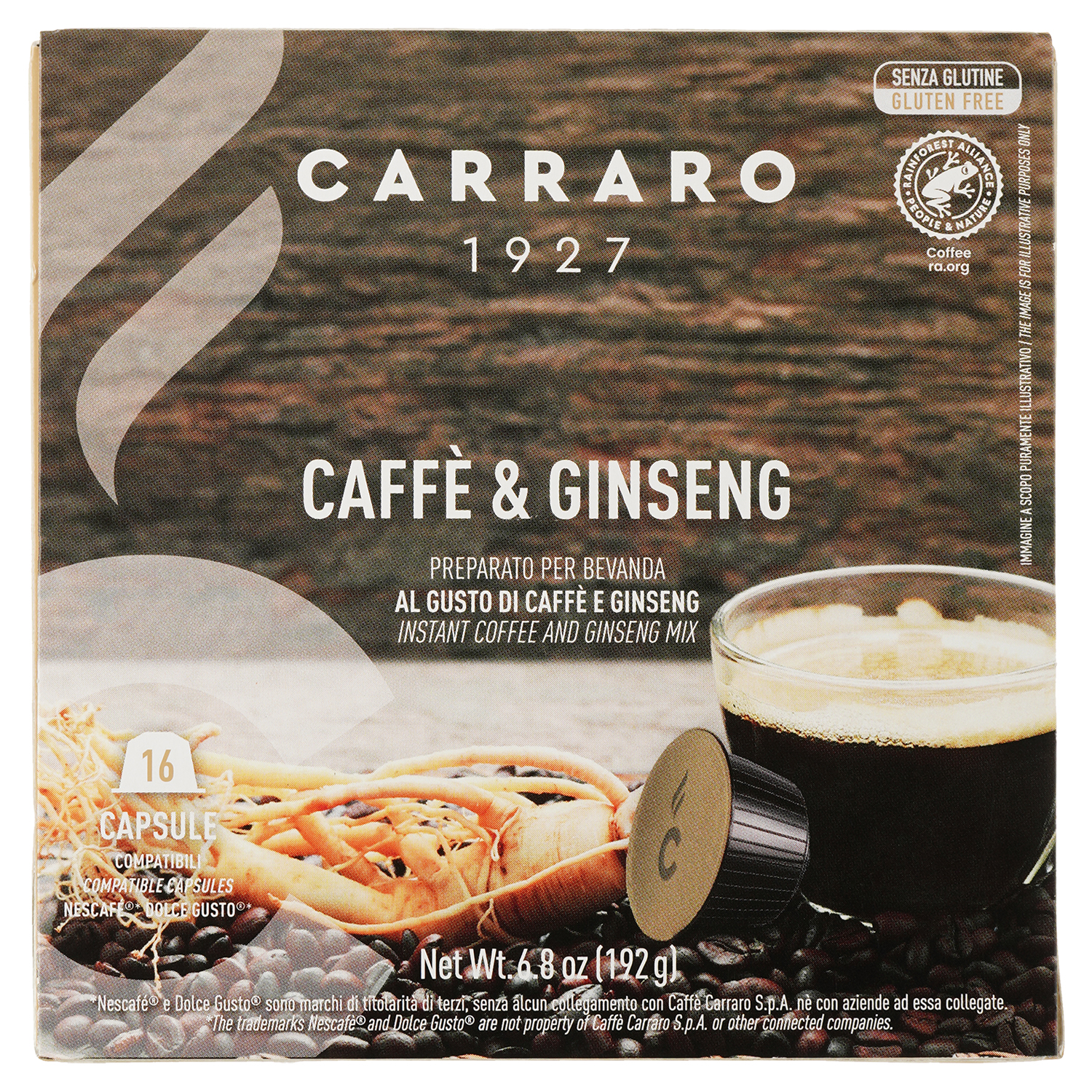 Кава в капсулах Carraro Dolce Gusto Caffe & Ginseng, 16 капсул - фото 1