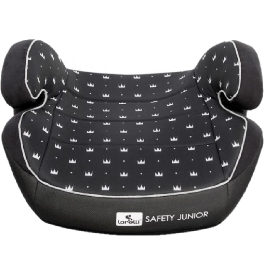 Автокресло-бустер Lorelli Safety Junior Fix Вlack crowns 15-36 кг черное (22374) - фото 1