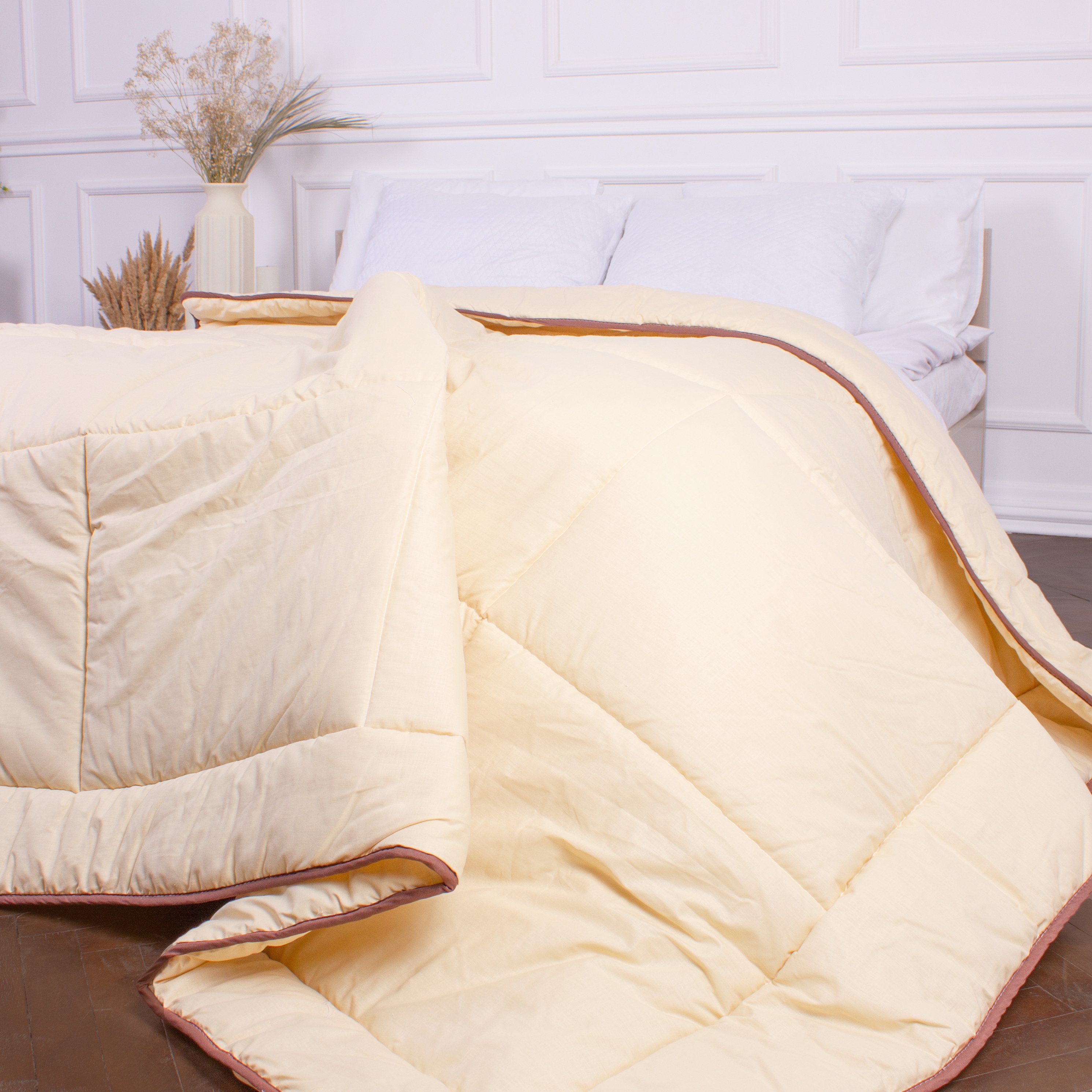 Одеяло шерстяное MirSon Carmela №0334, демисезонное, 110x140 см, бежевое - фото 6