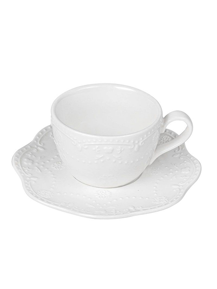 Чашка з блюдцем Krauff Mariposa, білий, 120 мл (21-252-109) - фото 1