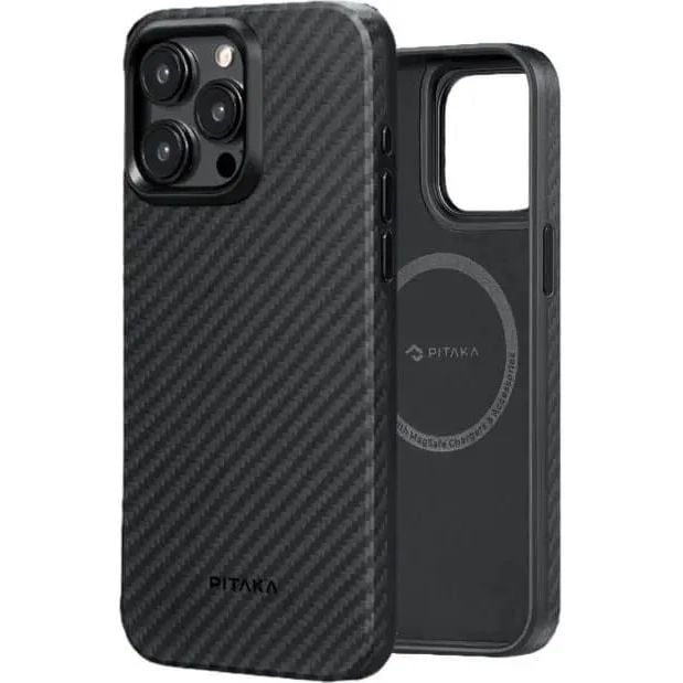 Чехол-накладка Pitaka MagEZ Case Pro 4 Twill 1500D Black/Grey для iPhone 15 Pro Max - фото 1