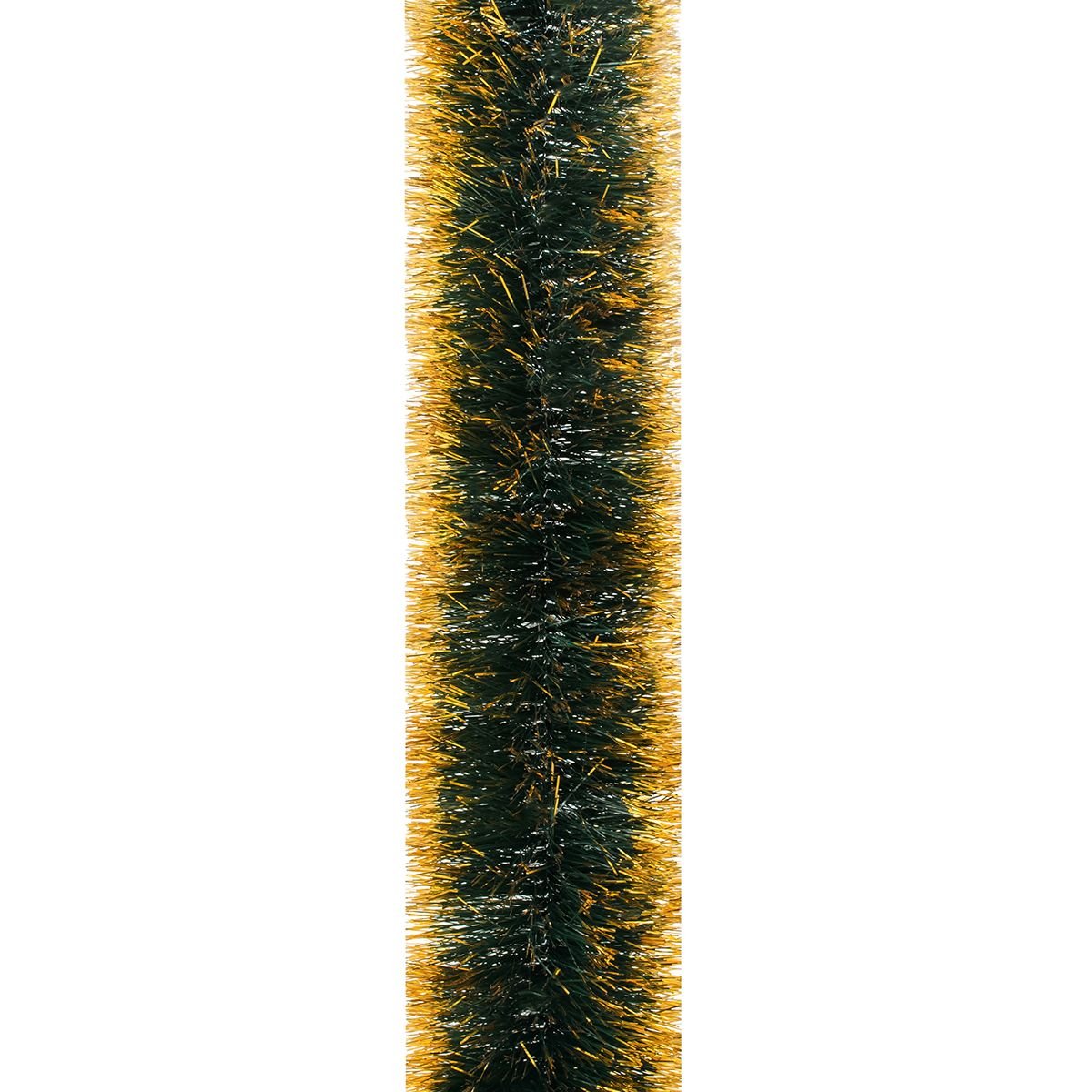 Мішура Novogod'ko 10 см 3 м зелена матова з золотими кінчиками (980322) - фото 1