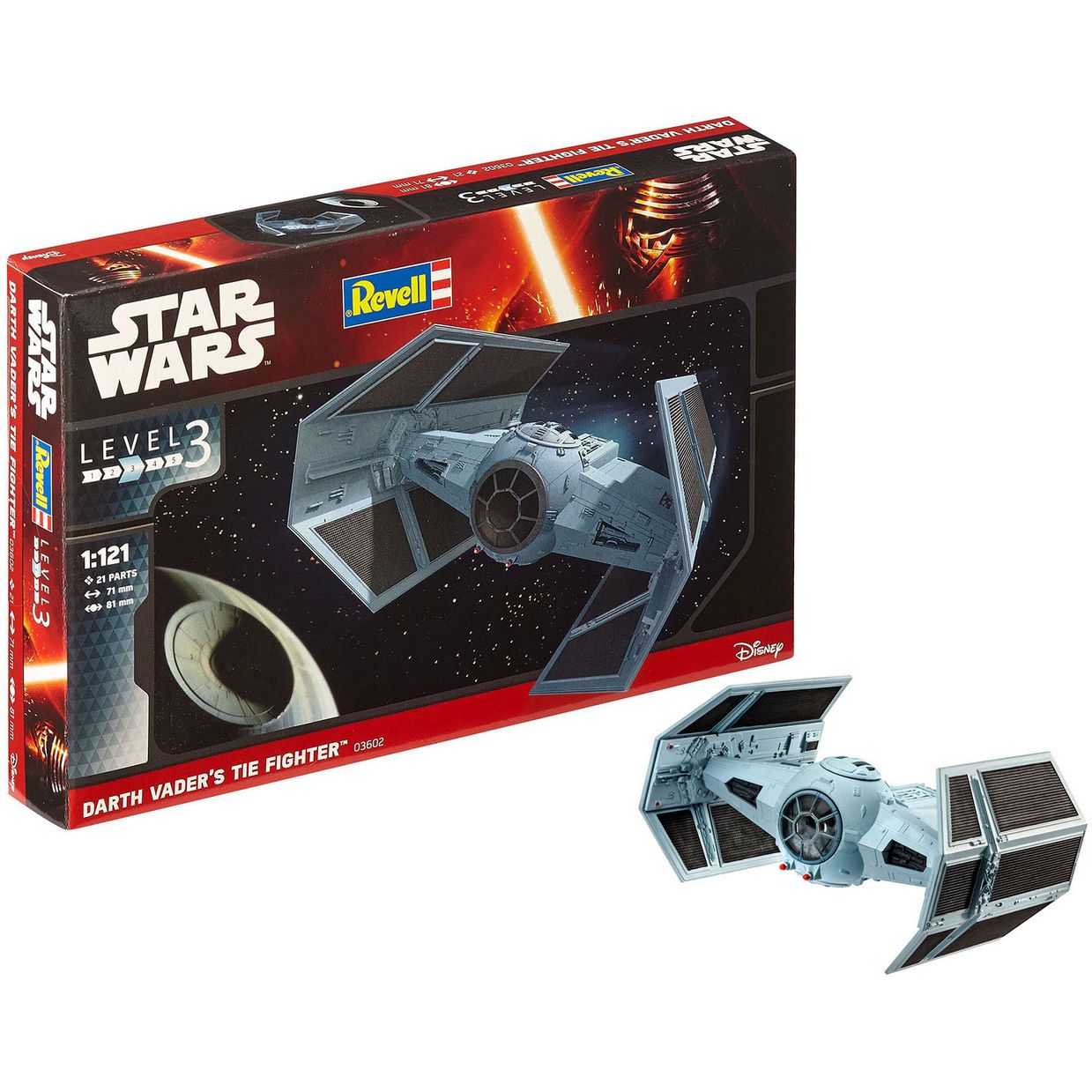 Сборная модель Revell Звездный TIE Fighter Дарта Вейдера, уровень 3, масштаб 1:121, 21 деталь (RVL-03602) - фото 8