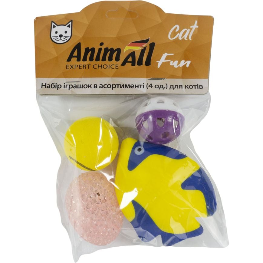 Набор игрушек для котов AnimAll Fun Cat AGrizZzly в асортименте 4 шт. - фото 1