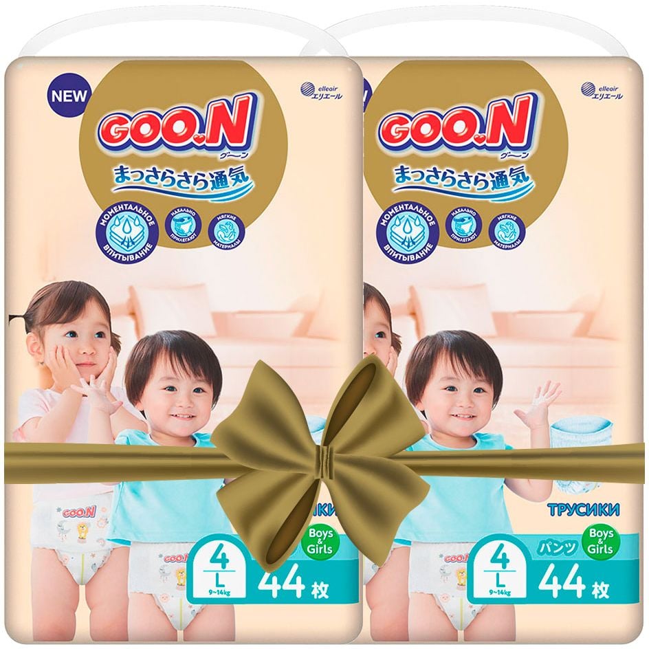 Подгузники-трусики Goo.N Premium Soft 4 (9-14 кг), 88 шт. (2 уп. х 44 шт.) - фото 1