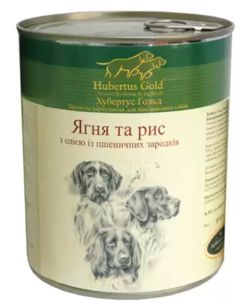 Влажный корм для собак Hubertus Gold Ягненок и рис, 800 г - фото 1